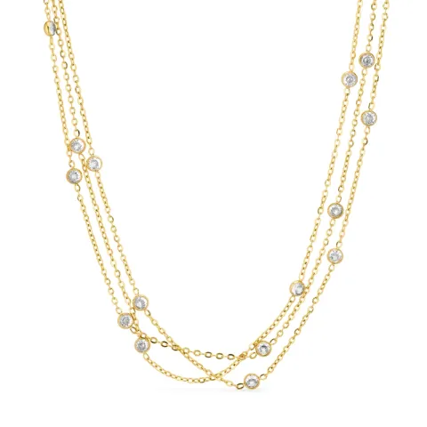 waterproof zirkoon ketting in verguld staal - OCEANA
