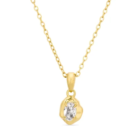 waterproof zirkoon ketting in verguld staal - OCEANA