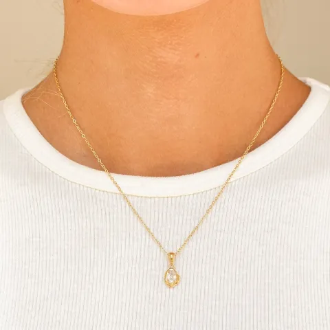 waterproof zirkoon ketting in verguld staal - OCEANA
