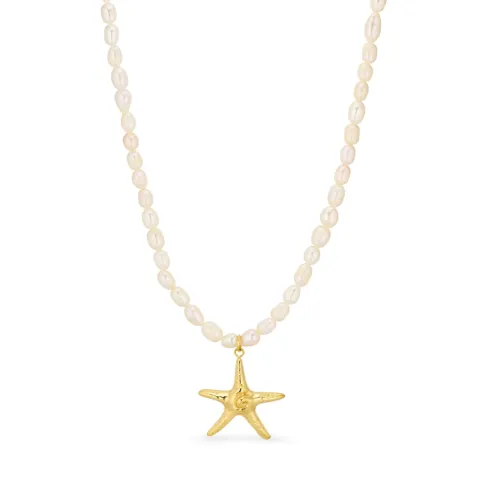 waterproof zeester ketting in verguld staal - OCEANA