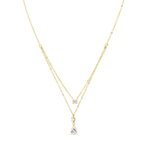 waterproof zirkoon ketting in verguld staal - OCEANA
