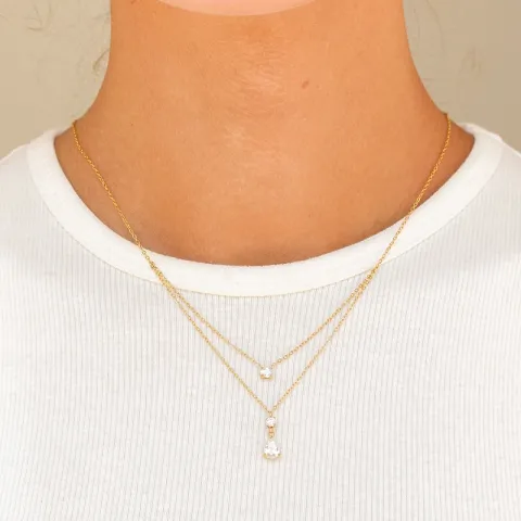 waterproof zirkoon ketting in verguld staal - OCEANA