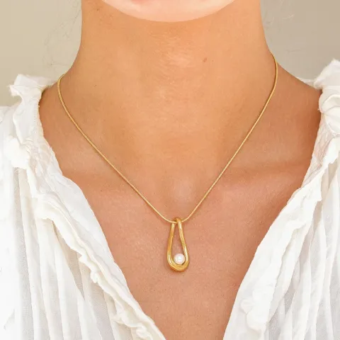 waterproof druppel ketting in verguld staal - OCEANA