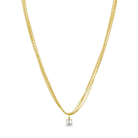 waterproof zirkoon ketting in verguld staal - OCEANA