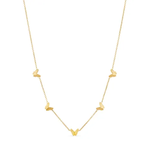 waterproof vlinder ketting in verguld staal - OCEANA