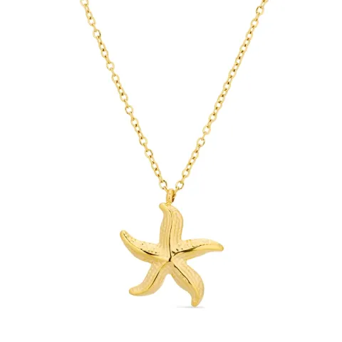 waterproof zeester ketting in verguld staal - OCEANA