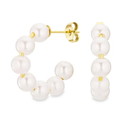 waterproof parel oorbellen in verguld staal - OCEANA