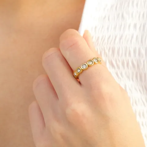 waterproof zirkoon ring in verguld staal - OCEANA