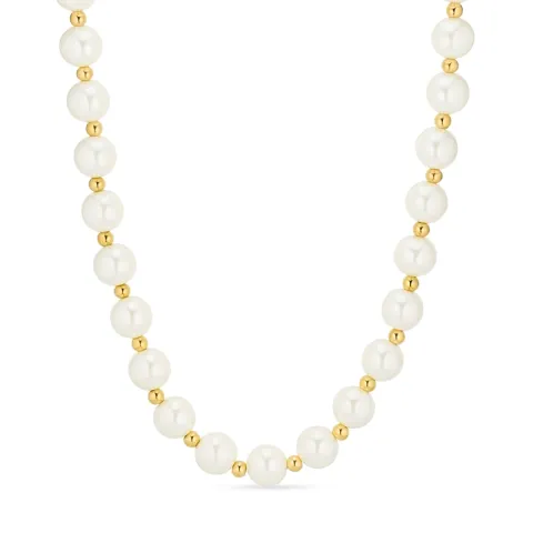 waterproof parel ketting in verguld staal - OCEANA