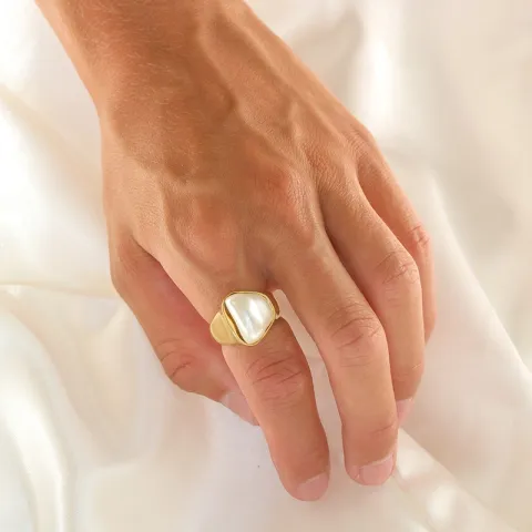 waterproof ring in verguld staal - OCEANA