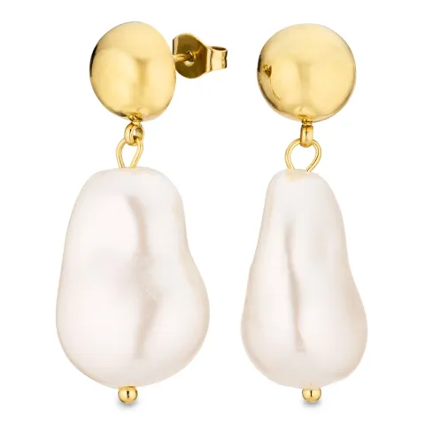 waterproof parel oorbellen in verguld staal - OCEANA