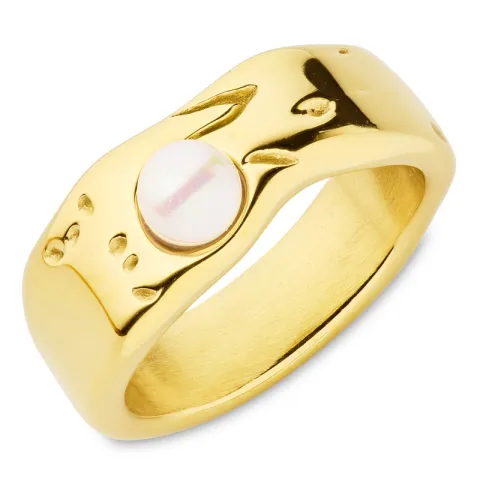 waterproof ring in verguld staal - OCEANA