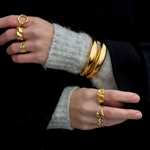 waterproof ring in verguld staal - OCEANA