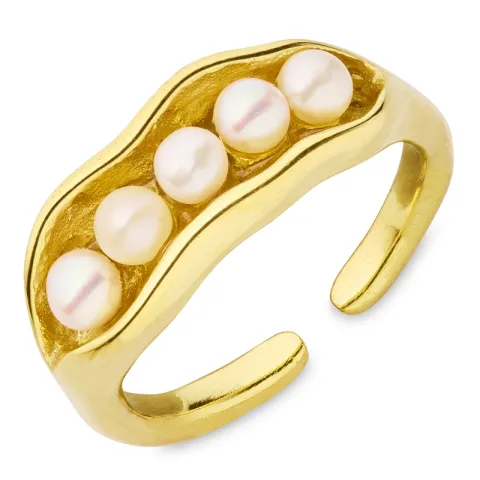 waterproof parel ring in verguld staal - OCEANA
