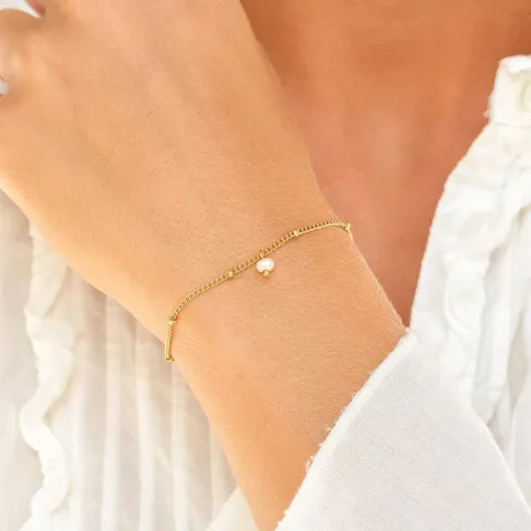 waterproof parel armband in verguld staal - OCEANA