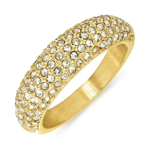 waterproof zirkoon ring met een fout in verguld staal - OCEANA