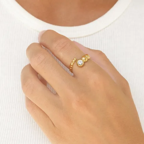waterproof zirkoon ring in verguld staal - OCEANA