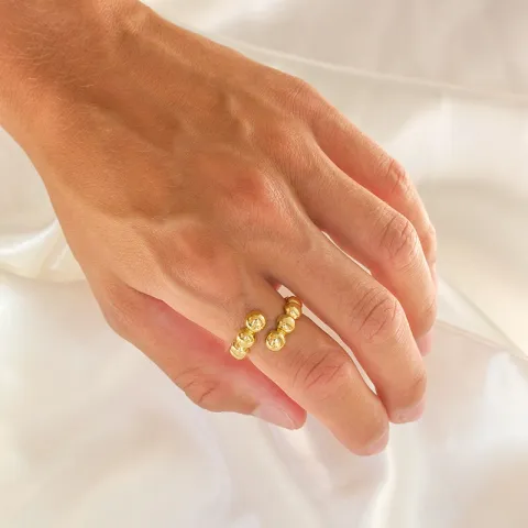waterproof bolletje ring in verguld staal - OCEANA