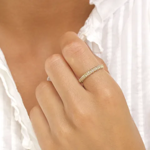 waterproof zirkoon ring in verguld staal - OCEANA