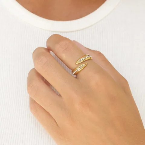waterproof zirkoon ring in verguld staal - OCEANA