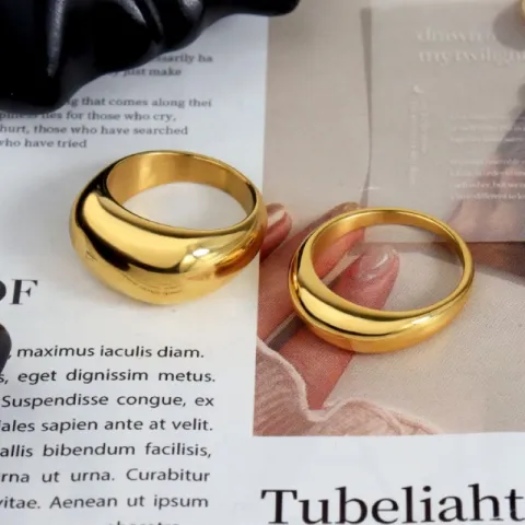 waterproof ring in verguld staal - OCEANA