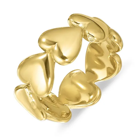 waterproof hart ring in verguld staal - OCEANA