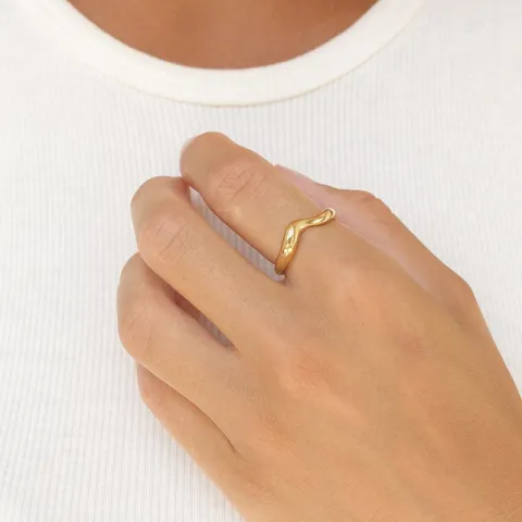 waterproof ring in verguld staal - OCEANA