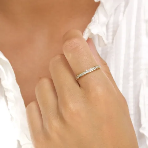 waterproof zirkoon ring in verguld staal - OCEANA