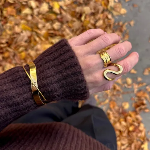 waterproof ring in verguld staal - OCEANA