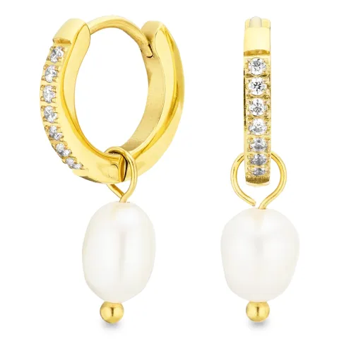 waterproof parel oorbellen in verguld staal - OCEANA