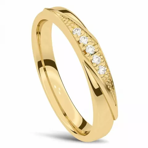 diamant trouwring in 14 karaat goud 0,001 ct