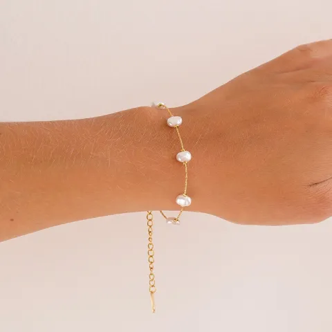 waterproof parel armband in verguld staal - OCEANA