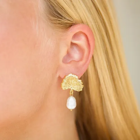 waterproof parel oorbellen in verguld staal - OCEANA