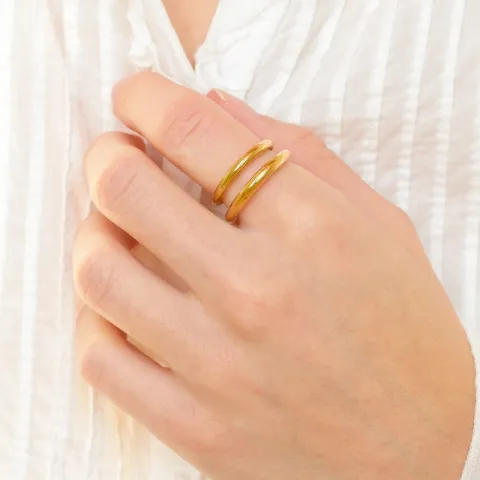 waterproof ring in verguld staal - OCEANA