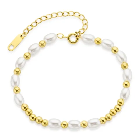 waterproof parel armband in verguld staal - OCEANA