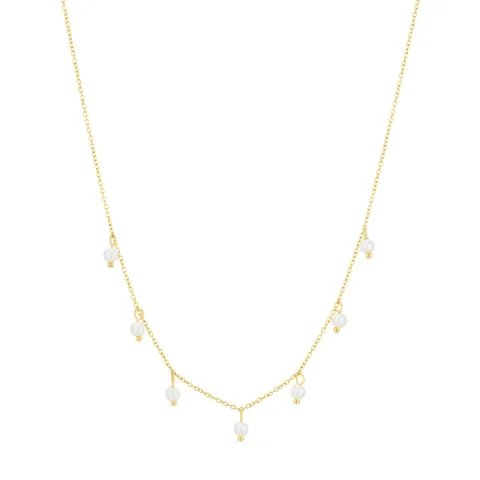 waterproof parel ketting in verguld staal - OCEANA