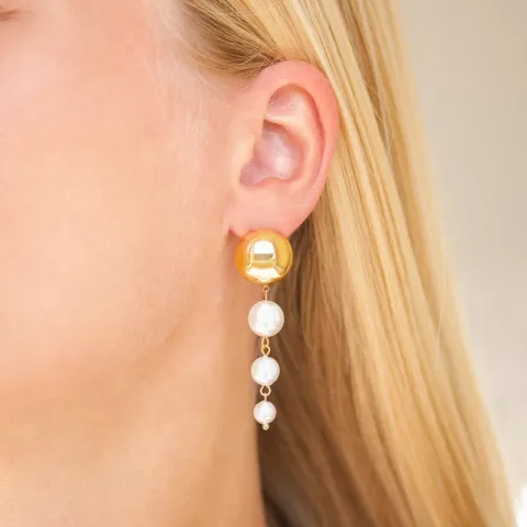 waterproof parel oorbellen in verguld staal - OCEANA