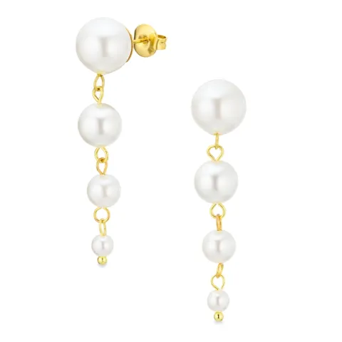 waterproof parel oorbellen in verguld staal - OCEANA