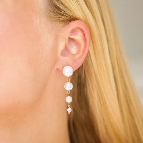 waterproof parel oorbellen in verguld staal - OCEANA