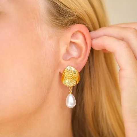 waterproof oorbellen in verguld staal - OCEANA