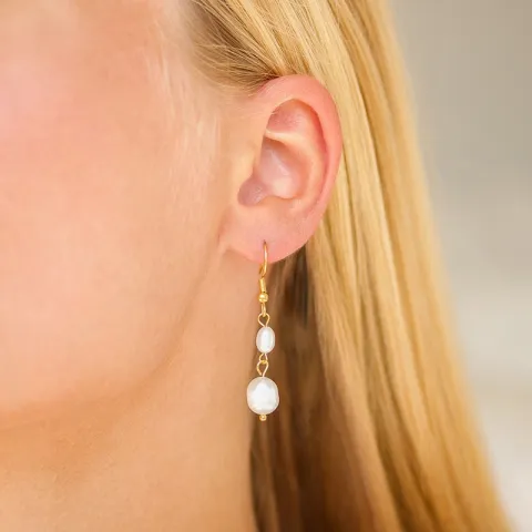 waterproof parel oorbellen in verguld staal - OCEANA