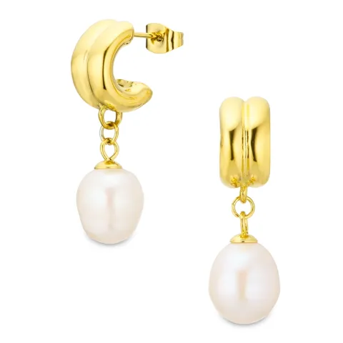 waterproof parel oorbellen in verguld staal - OCEANA