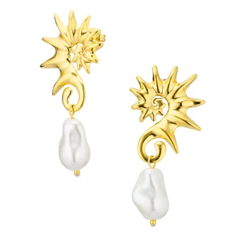 waterproof parel oorbellen in verguld staal - OCEANA