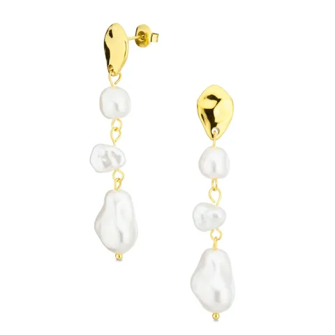 waterproof parel oorbellen in verguld staal - OCEANA