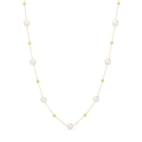waterproof parel ketting in verguld staal - OCEANA