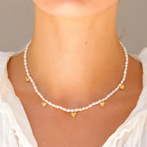 waterproof hart ketting in verguld staal - OCEANA