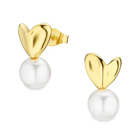 waterproof hart oorbellen in verguld staal - OCEANA