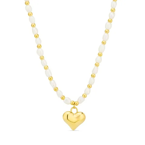 waterproof hart ketting in verguld staal - OCEANA