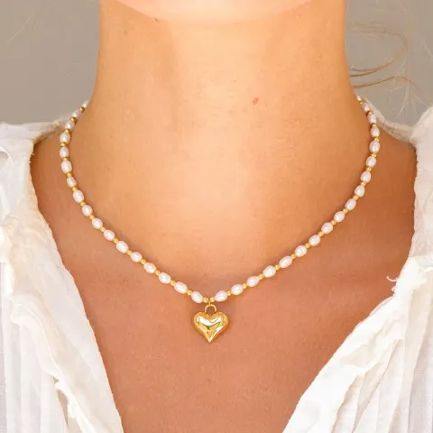 waterproof hart ketting in verguld staal - OCEANA