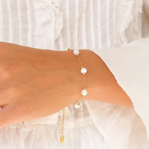 waterproof parel armband in verguld staal - OCEANA